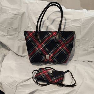 Dooney & Bourke Plaid Tote and wallet Set
